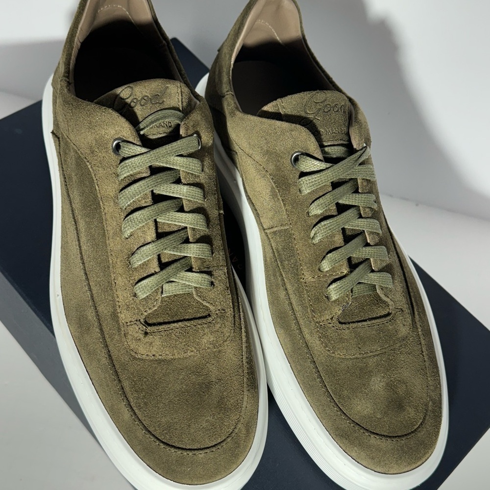 GOOD MAN BRAND DARK OLIVE SUEDE SNEAKERS Sz. 8 NEW IN BOX